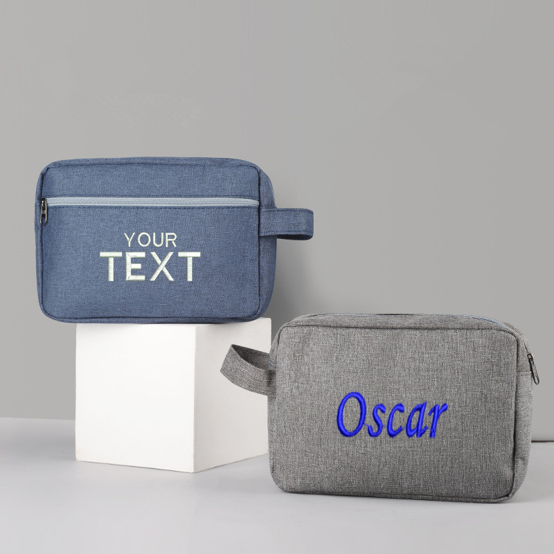 Mens Grooming Kit Case - Niestandardowy haft Nazwa Mężczyzna Washbag Groomsmen