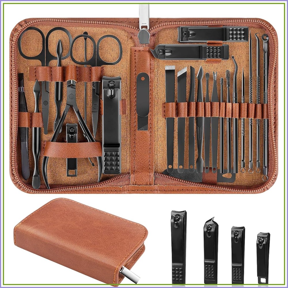 Mens Grooming Kit Case - 26-częściowy zestaw do manicure dla kobiet