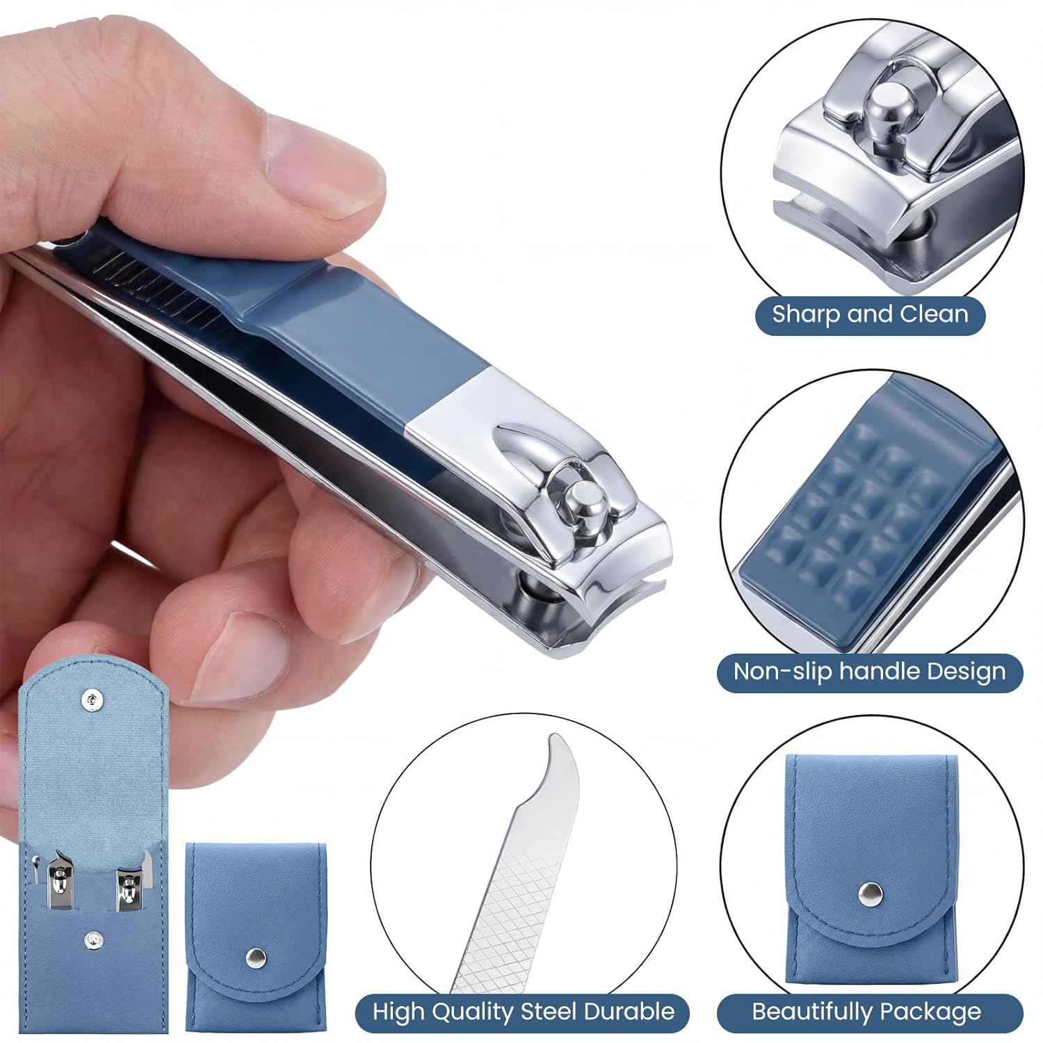 Mens Grooming Kit Case - Zestaw do manicure podróżny, 5 sztuk/zestaw,
