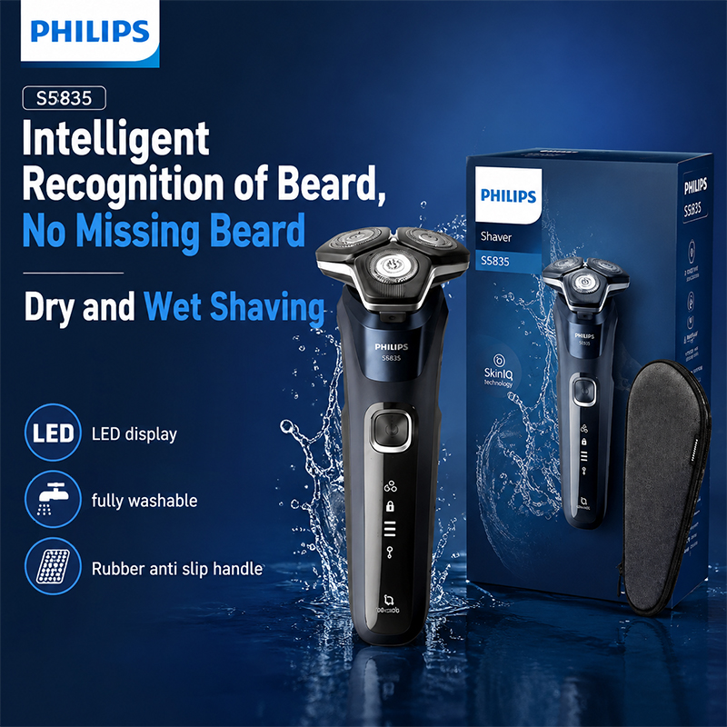 Mens Grooming Kit Case - Philips S5835 Golarka Elektryczna Rotacyjna do