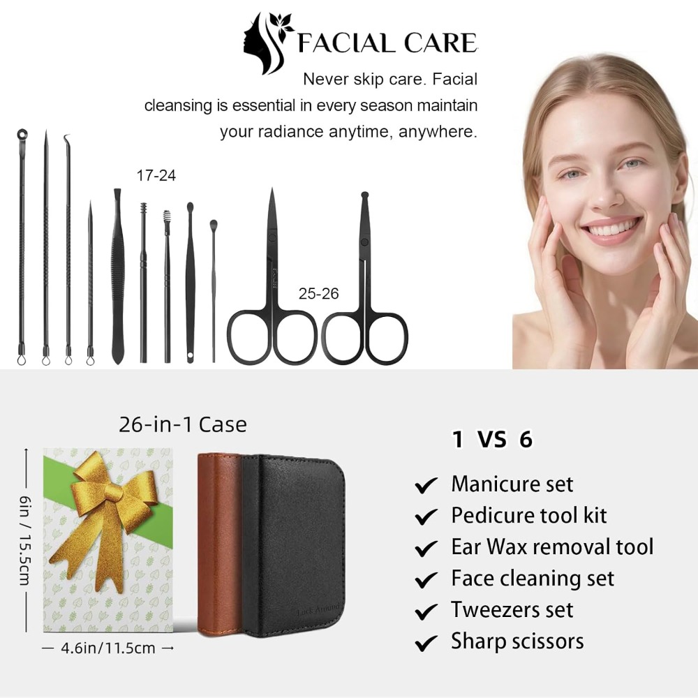 26-częściowy zestaw do manicur – Mens Grooming Kit Case recenzja i cena